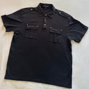 MICHAEL KORS Polo Shirt Size L Black